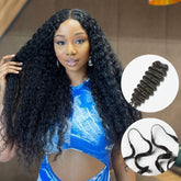 Readitress™ Pre-Separated Feather Crochet Human Hair Extensions Deep Wave / Silky Straight Protective Style with Free Gifts