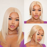 Blonde 613 Layered Cut Glueless 5x5 Closure HD Lace Wig 100% Virgin Human Hair