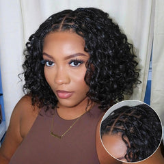 BOGO | Readitress™ Boho Braids Deep Curly Glueless 5x5 Closure Lace with Braided Top Human Hair Wig Pre-Cut Lace - US Only