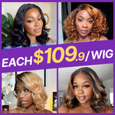 $109 Each | Final Deal 12 inches to 14 inches | Short Wig | Lace Wig | 4 Styles Available Only 50 Left | No Code Needed | US ONLY