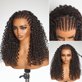 VIP ONLY | Readitress Knotless Fulani Braids Deep Wave Glueless Ear-to-ear 13x4 Frontal HD Lace Wig Human Hair