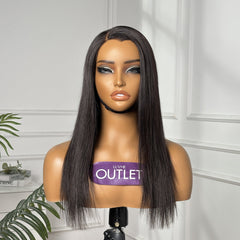 Outlet | Natural Black Straight 5x5 Lace Wig Pre-cut Lace 100% Human Hair