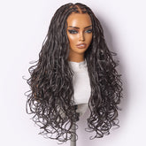 Readitress™ French Curl Knotless Boho Braids HD Full Lace Long Wig Flexi Fit Invisi Drawstring Cap - US Only