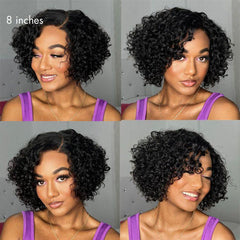 Weekly Special | Trendy Short Cut Curly Minimalist HD Lace Glueless Side Part Wig 100% Human Hair
