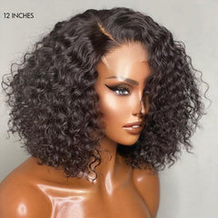 Glueless Short Deep Wave Bob 4x4 Closure Lace Wig 100% Human Hair - US Only