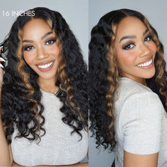 Final Restock | Graceful Blonde Highlights Ocean Wave 5x5 Closure HD Lace Glueless Mid Part Wig  - US Only