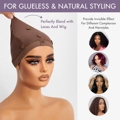 2pcs LUVME Reusable Non-Slip Wig Cap, Wig Gripper for Keeping Wigs Lace Front in Place