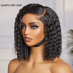 Boho-Chic | Super Bob Bohemian Curly Minimalist HD Lace Glueless C Part Short Wig 100% Human Hair - US Only