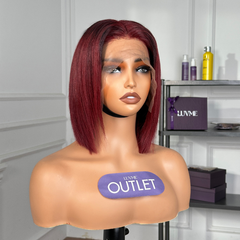 Outlet | Reddish Purple Blunt Cut Bob Glueless 13x4 Lace Front Wig - US Only