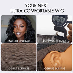 AiryFit™ Scalp Care Wigs - Deep Parting Loose Body Wave Human Hair Wig 11x6 Frontal HD Lace Glueless Wig