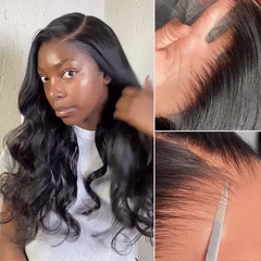 PreMax Wigs - 180% Density Body Wave / Straight Glueless 13x4 Frontal Lace Long Wig Pre-Cut Lace