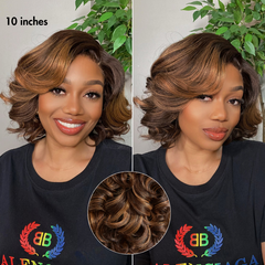 1 SEC INSTALL WIG | Mature Boss Brown Ombre Highlight / Natural Black / Salt and Pepper Loose Wave Glueless Minimalist HD Lace Wig