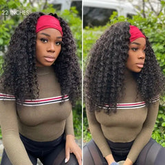 Exclusive Sale | Black Deep Wave Headband Wig (Get Free Trendy Headbands)