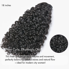 Messy Burmese Curly Invisible Edge Seamless Clip in Extensions Human Hair with Free Gift