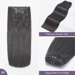 Luvme Too Easy Texture™ Silky Straight / Body Wave / Yaki Straight / Messy Curl / Kinky Curly Invisible Edge Clip in Hair Extensions Human Hair 110g 6pcs with Free Gift