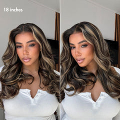 Curtain Bangs Blonde Highlight Loose Wave Glueless 5x5 Closure Pre-Cut Lace Wig All Head Sizes Fit Cap