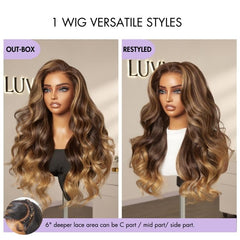 BOGO | Luvme All-Day Comfort™ Wig 180% Density Sun-Kissed Blonde Ombre Highlight Loose Body Wave Glueless 7x6 Closure HD Lace Wig Pre-Cut Lace - US Only