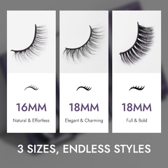 Luvme Self-Adhesive Eyelashes, No Glue Needed, 3-in-1 Multi-Style Pack
