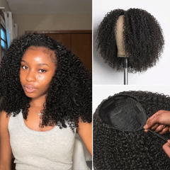 Luvme Too Easy Texture™ 3-In-1 Half Wig 180% Density Kinky Curly / Yaki Straight Glueless Flexi-Fit Drawstring Wig
