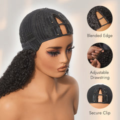 18 Inches=$129.9 | Luvme Too Easy Texture™ Wig Kinky Curly Glueless V Part Flexi-Fit Drawstring Wig