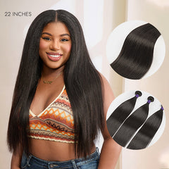 Luvme Too Easy Texture™ Yaki Straight 100% Virgin Human Hair Bundles 1pc / 3pcs - US Only