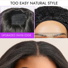 Luvme Too Easy Texture™ Wig 180% Density Yaki Straight Glueless Flexi-Fit Drawstring 3-In-1 Half Wig Human Hair