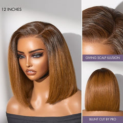 Luvme All-Day Comfort™ Wig Ombre Ginger Blunt Cut Bob Glueless Minimalist HD Lace Wig Pre-Cut Lace
