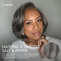 Boss Vibe Salt & Pepper Layered Bob / Body Wave Glueless Pre-Cut Minimalist Lace Grey Wig