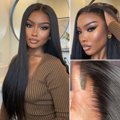 Exclusive Sale | PreMax Wigs | Super Natural Hairline Silky Straight Glueless 13x4 Frontal Lace Wig Human Hair Pre-Cut Lace