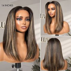 PreMax Wigs - Blonde Highlight Silky Straight 13x4 Frontal Lace Glueless Long Wig Pre-Cut Lace