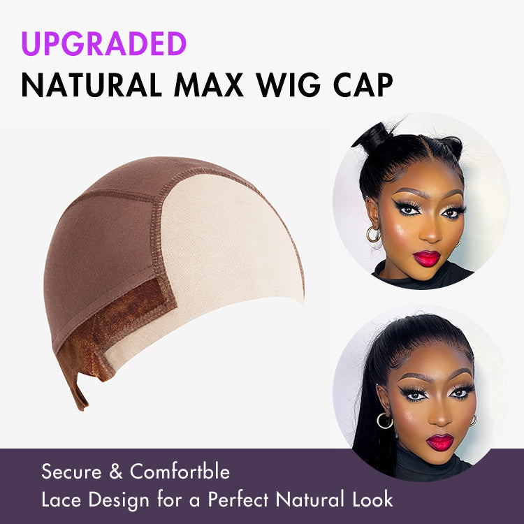 1pc Upgraded Natural Max Wig Cap 2.0 – Non-Slip Wig Gripper with Grip Band & Transparent Lace for Lace Front Wigs