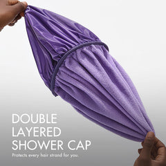 Dual-Layer Shower Cap 1pc, Perfect for All Hair Lengths, Breathable & Comfortable