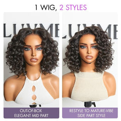Lightweight & Voluminous Beach Wave Glueless 13x4 Lace Front Short Wig for Summer Pre-Cut Lace