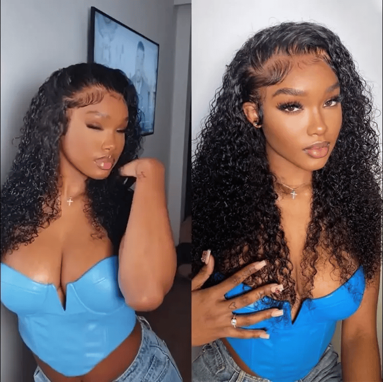 Weekly Special | PreMax 180% / 250% Water Wave Glueless Flexi-Fit Drawstring 13x4 Frontal Lace Fluffy Curly Wig Pre-Cut Lace