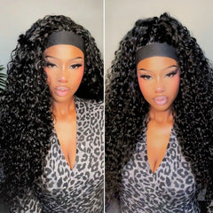 Luvme Too Easy Texture™ Wig 180% Density Water Wave Glueless Headband Wig Flexi-Fit Drawstring (Get Free Trendy Headbands)