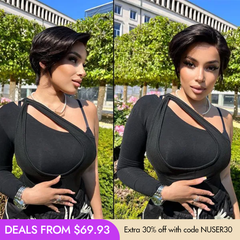 New Customers Only | Affordable Pixie Cut Minimalist HD Lace Glueless Wig Pre-Cut Lace