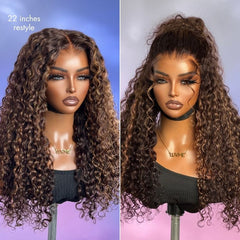 Luvme All-Day Comfort™ Wig PartingMax Brown Highlights Funmi Curly 7x6 Closure HD Lace Glueless Wig Pre Cut Lace