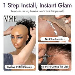 Exclusive Sale | Beginner Friendly Throw On & Go Short Bouncy Curls with Bangs Glueless Wig 100% Human Hair - US Only