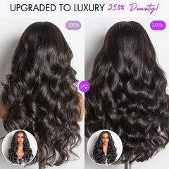 NatureMAX™ 250% Density Loose Wave Glueless Ear-to-ear 13x4 HD Lace Front High Density Wig Pre-Cut Lace Flexi-Fit Drawstring Cap