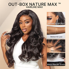NatureMAX™ 200% / 250% Density Loose Wave Glueless 13x6 HD Lace Front Wig Human Hair Pre-Cut Lace Flexi-Fit Drawstring Cap