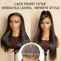 NatureMAX™ Silky Straight Glueless Ear-to-ear 13x4 HD Lace Front Wig Pre-Cut Lace
