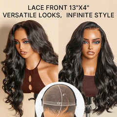 NatureMAX™ 250% Density Loose Wave Glueless Ear-to-ear 13x4 HD Lace Front High Density Wig Pre-Cut Lace Flexi-Fit Drawstring Cap