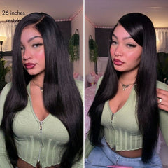Luvme All-Day Comfort™ Wig 180% Density Butterfly Cut Layered Light Yaki Straight Glueless 7x6 Closure HD Lace Human Hair Wig Pre-Cut Lace