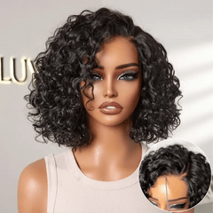 Ready to Go Water Wave Short Curly Bob Wig Glueless Minimalist HD Lace Wig Pre-Cut Lace
