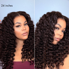 NatureMAX 200% Density Deep Wave Glueless 13x6 HD Lace Front Wig Human Hair Pre-Cut Lace Flexi-Fit Drawstring Cap
