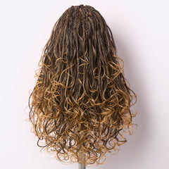 Readitress™ Ombre Honey Blonde French Curl Knotless Boho Braids HD Full Lace Long Wig Flexi Fit Invisi Drawstring Cap - US Only