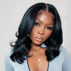 2 for $229.9 | 16 Inches Wet And Wavy Water Wave 4x4 Closure Lace Wig + 16 Inches Loose Wave 5x5 Closure Lace Glueless Wig - US Only