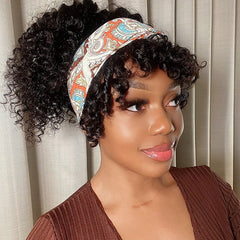 Throw On & Go Deep Wave No Lace Glueless Long Headband Wig 100% Human Hair - US Only