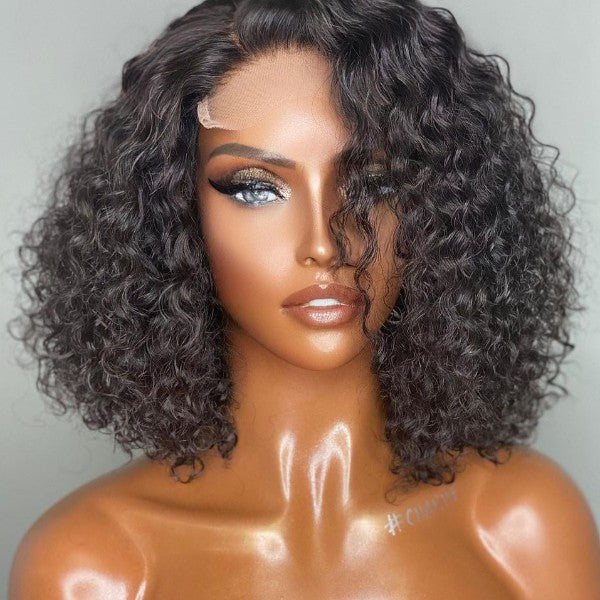 Glueless Short Deep Wave Bob 4x4 Closure Lace Wig 100% Human Hair - US Only